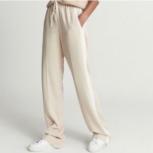 Reiss Cream Wide-Leg Drawstring Track Pants